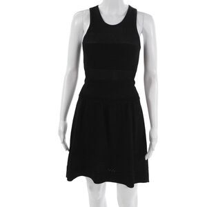 M. Patmos Women Fit & Flare Tank Dress Black Sleeveless Round Neck Size XS
